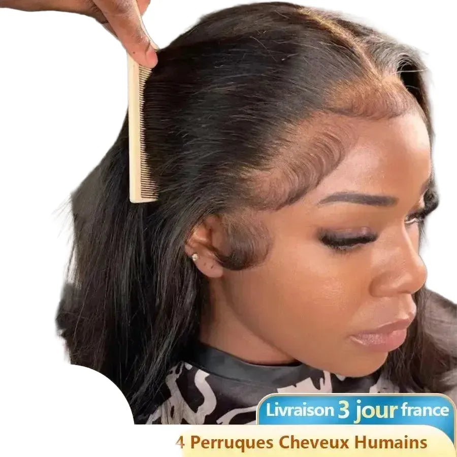 Luxury Bone Straight Remy Hair Lace Front Wig - 24inches 13X4 180 Density product image