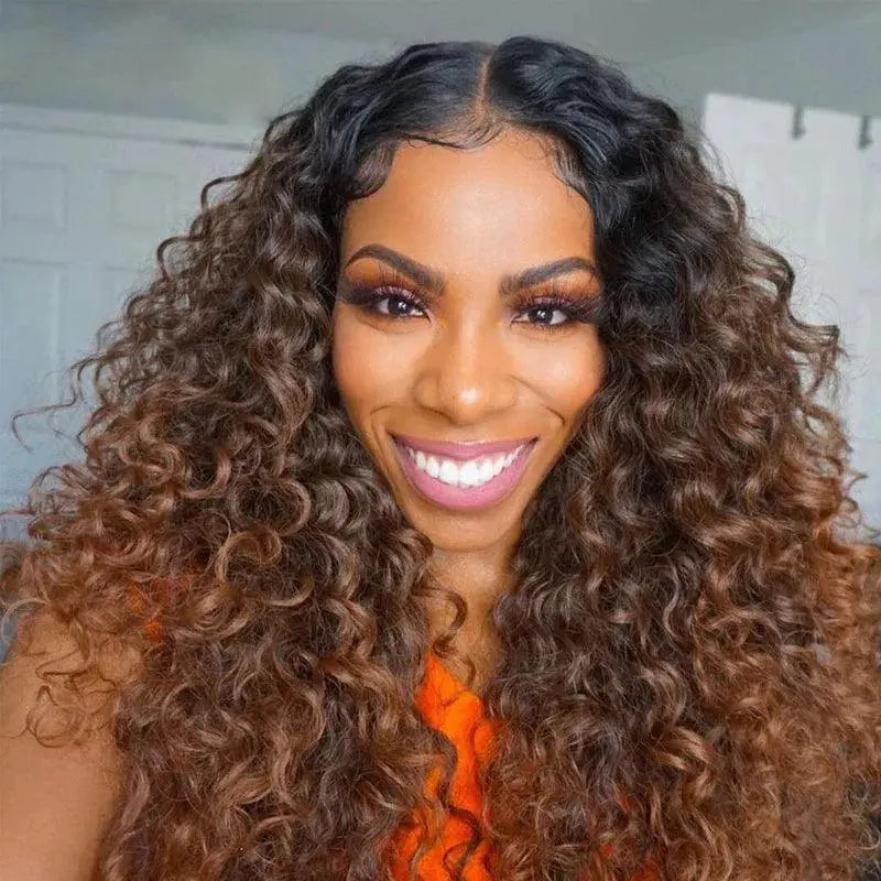 26 Inch Ombre Blonde Curly Lace Front Wig Heat Resistant
