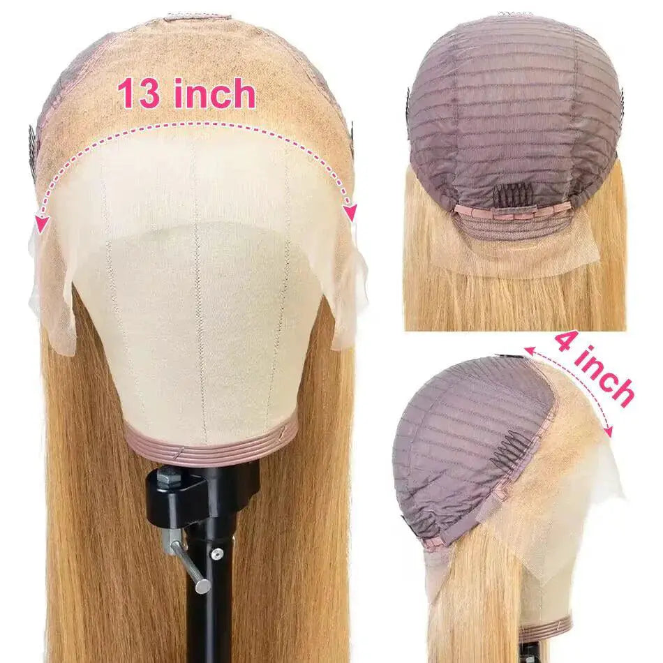 Honey Blonde Lace Front Human Hair Wig HD Transparent 13x4