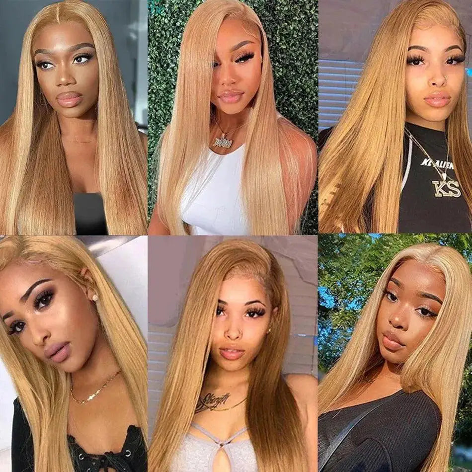 Honey Blonde Lace Front Human Hair Wig HD Transparent 13x4