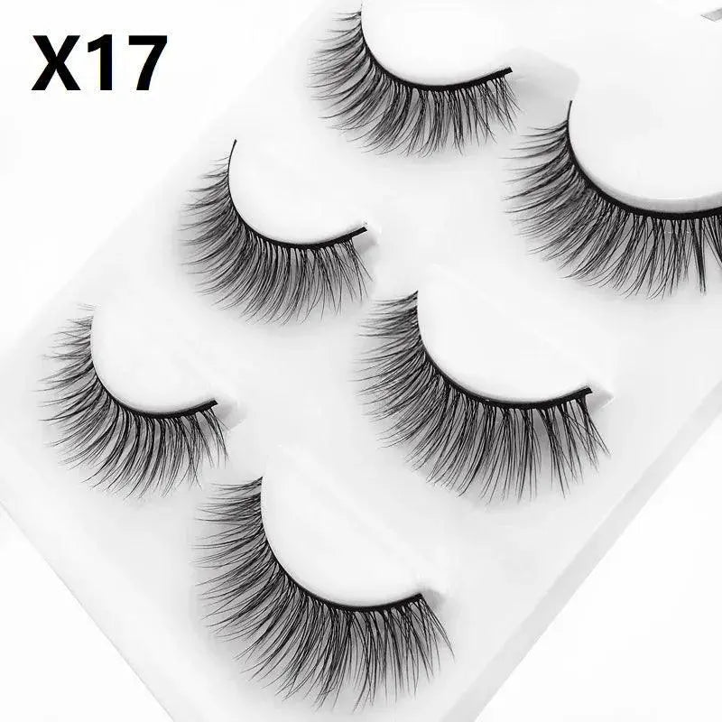 27 Styles Faux Mink Handmade False Eyelashes Kit Glamorous