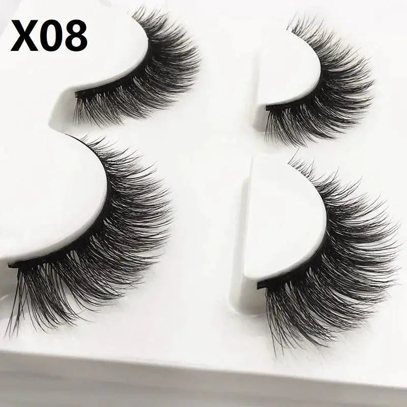 27 Styles Faux Mink Handmade False Eyelashes Kit Glamorous