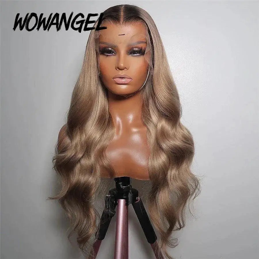 28 Inch Ash Blonde Body Wave Lace Front Wig 100 Percent Hair