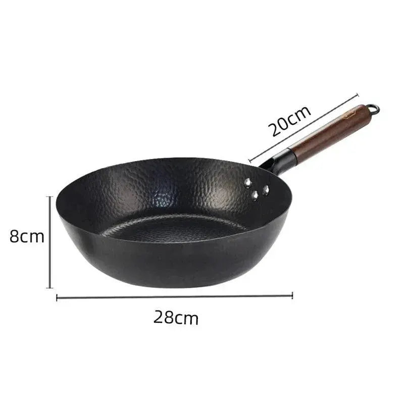 28cm Nonstick Cast Iron Wok Pan For Gas And Induction