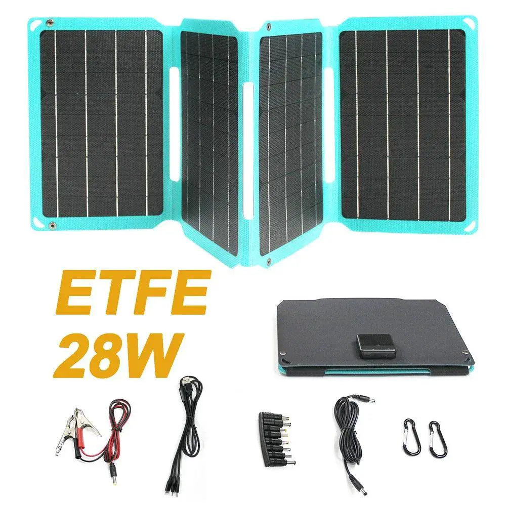 28W Foldable Solar Panel Charger With Dual USB Ports