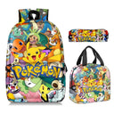 2PC/3PC-Set Pikachu Pokemon Backpack for School Kids