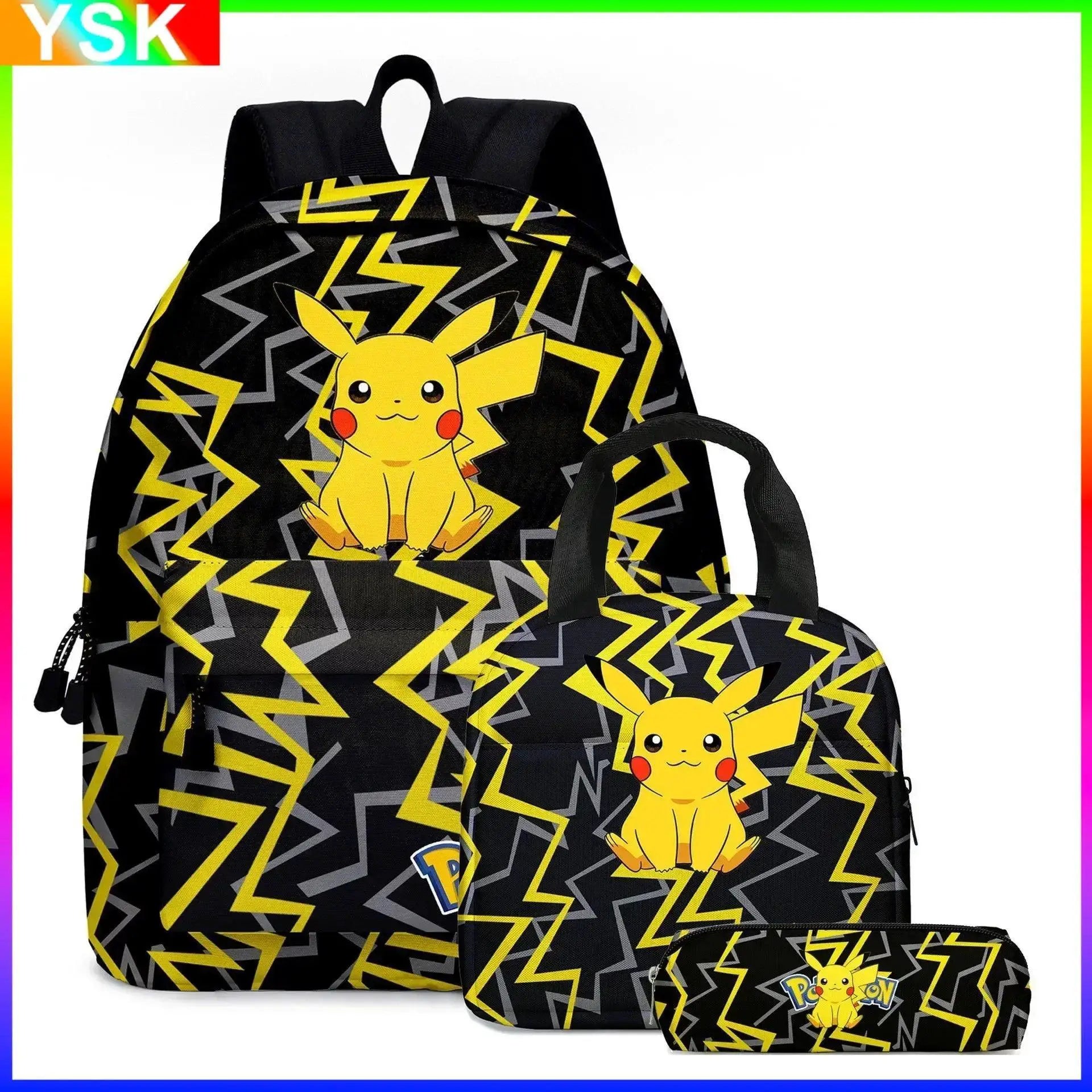 Pikachu Pokemon Backpack Set For Kids 2PC 3PC School Bags