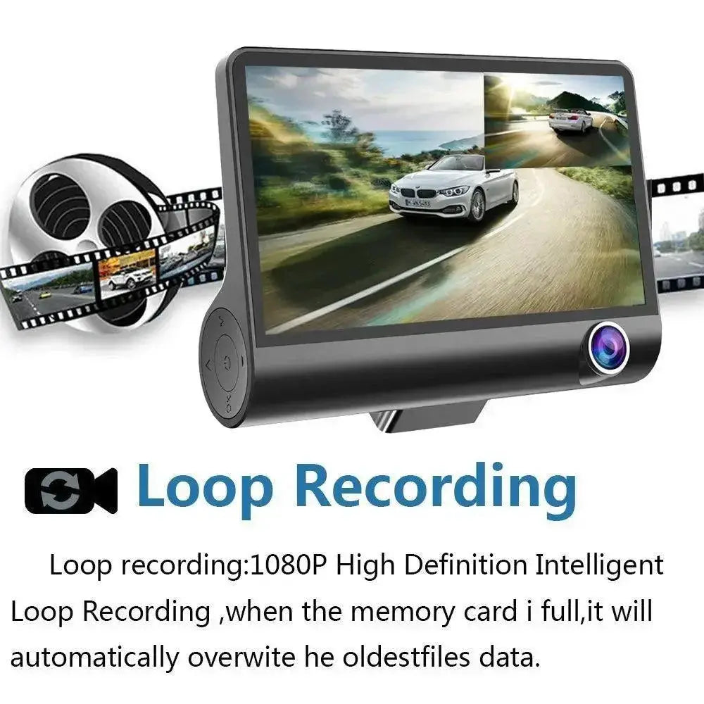 3 Camera Dash Cam Triple Front Rear Side Setup Vision