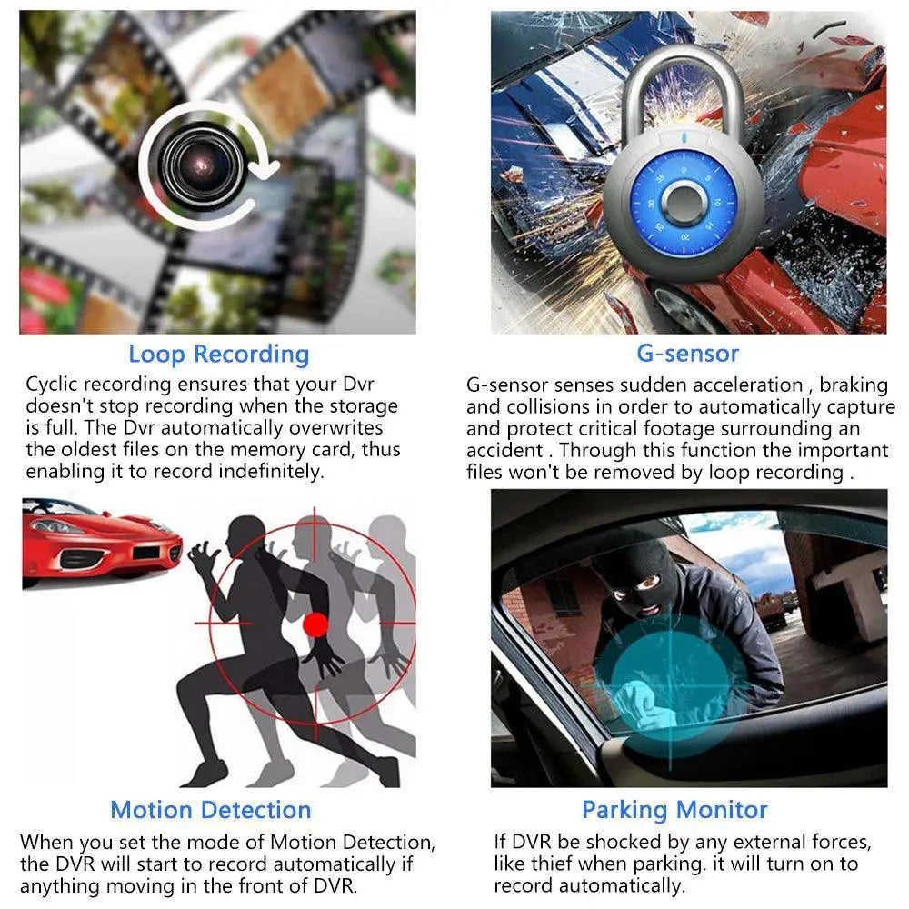 3 Camera Dash Cam Triple Front Rear Side Setup Vision