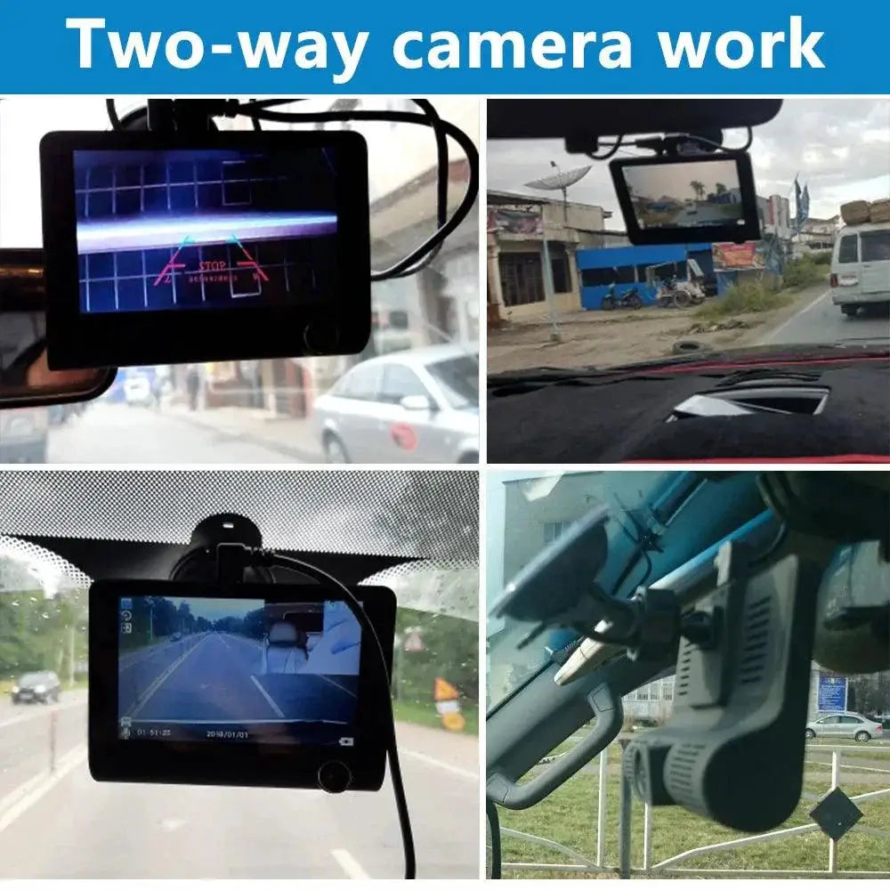 3 Camera Dash Cam Triple Front Rear Side Setup Vision