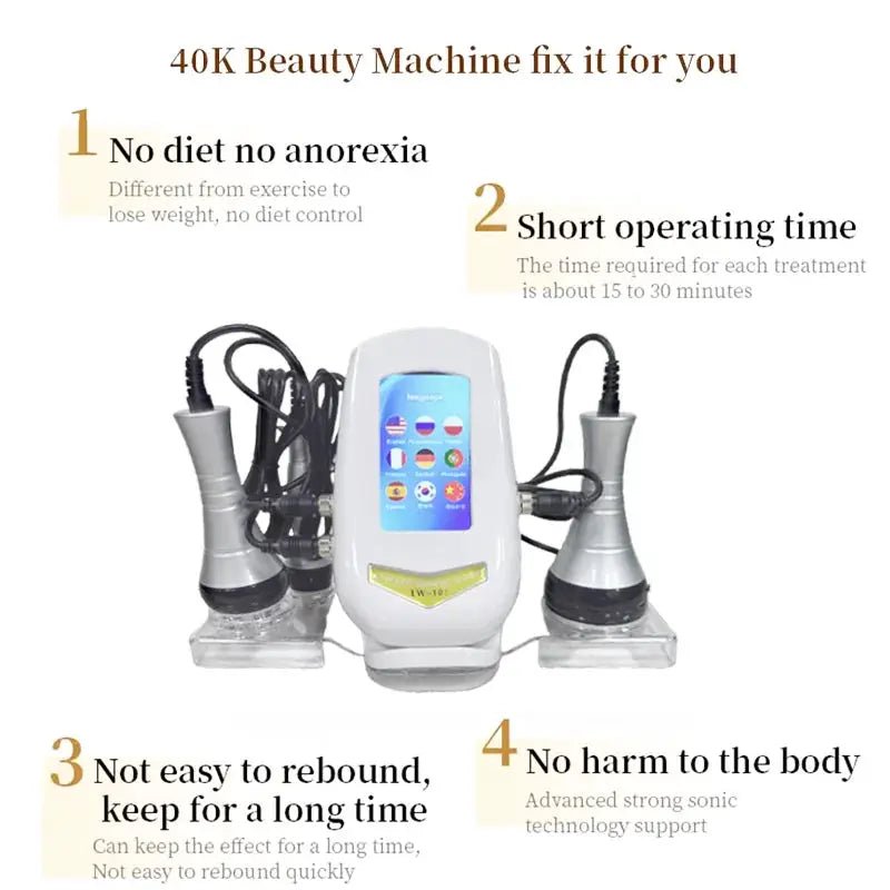 3 - in - 1 40K Ultrasonic Body Shaping and Facial RF Device for At Home Slimming