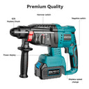 3-in-1 Cordless Brushless Impact Hammer Drill for Steel