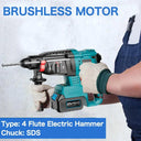 3-in-1 Cordless Brushless Impact Hammer Drill for Steel