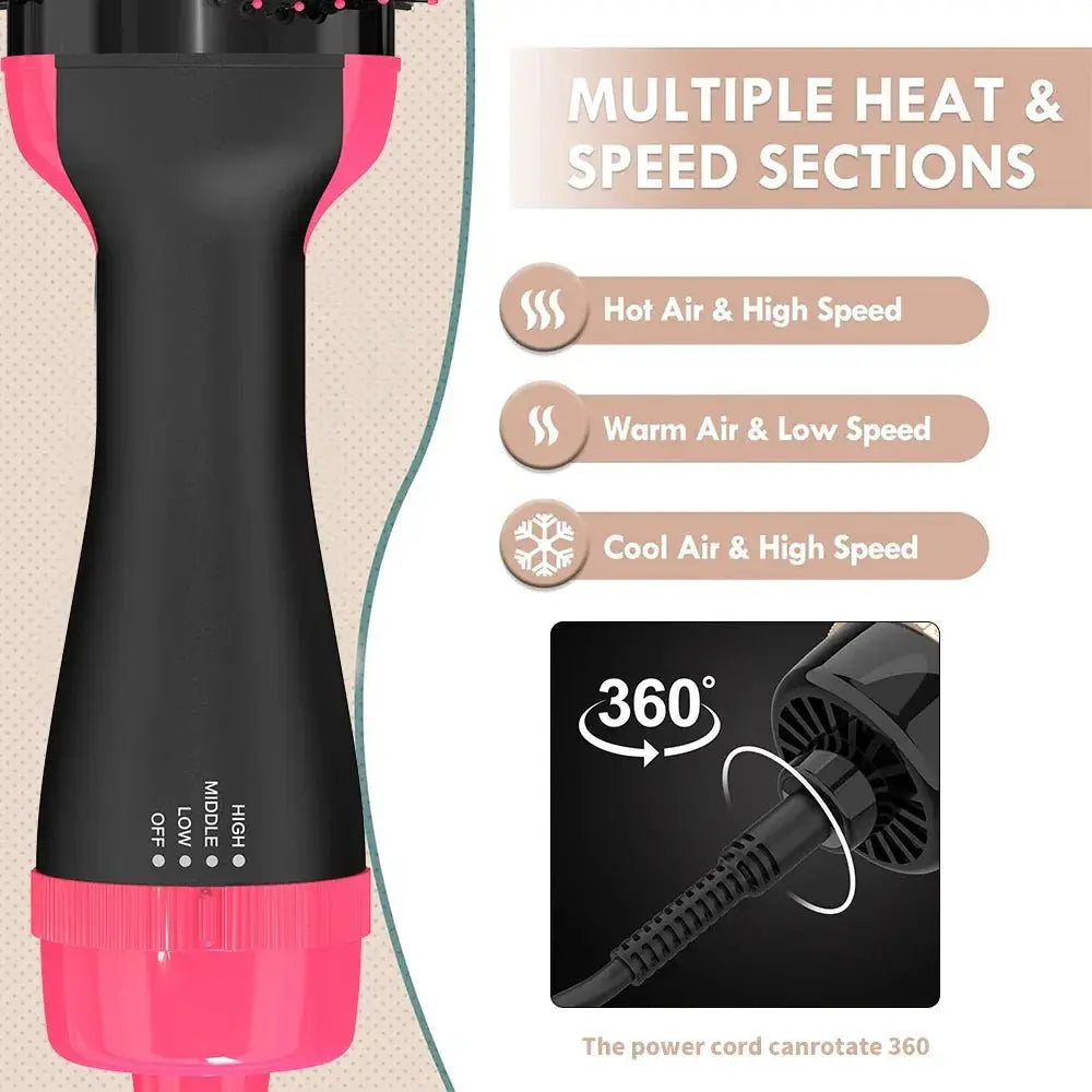 3 in 1 Hot Air Brush One Step Hair Dryer Styler 1000W