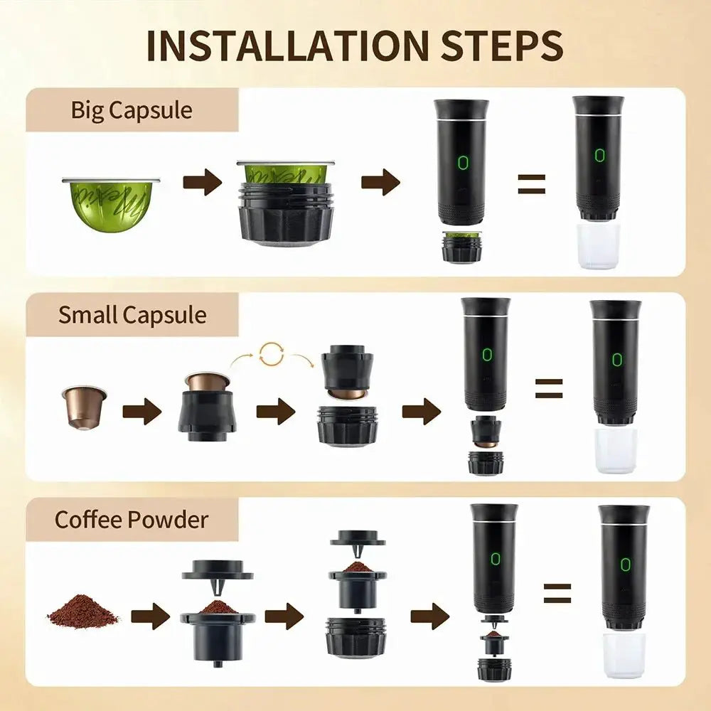 3 In 1 Portable Cordless Espresso Maker For Travel - OurLum.com