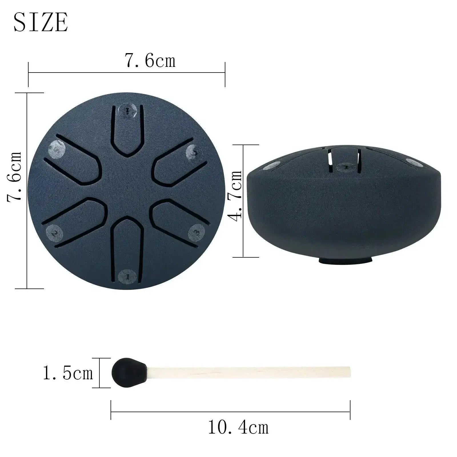 3 Inch 6 Tone Steel Tongue Drum Mini Hand Pan Drum Gift