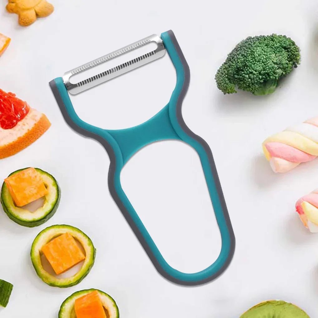 3 Piece Stainless Steel Fruit And Vegetable Peeler Set With Non Slip Handle Plus