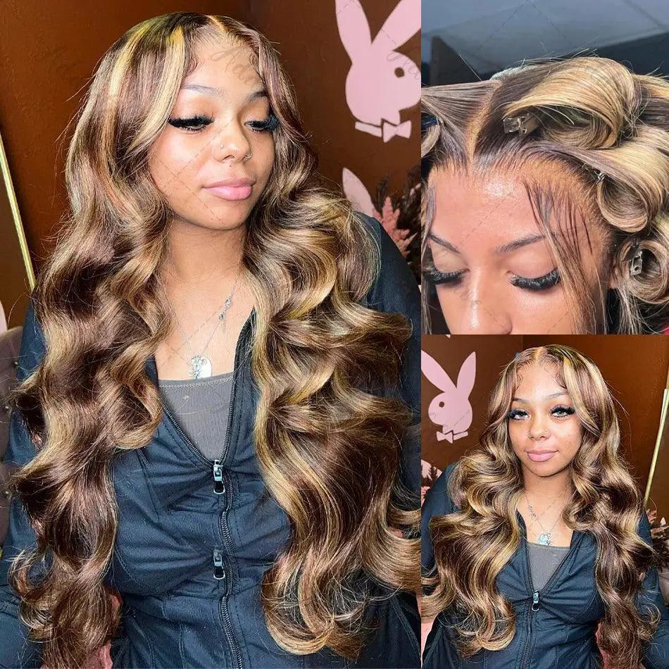 30 - 32 Inch Ombre Body Wave Lace Front Wig 250 Density