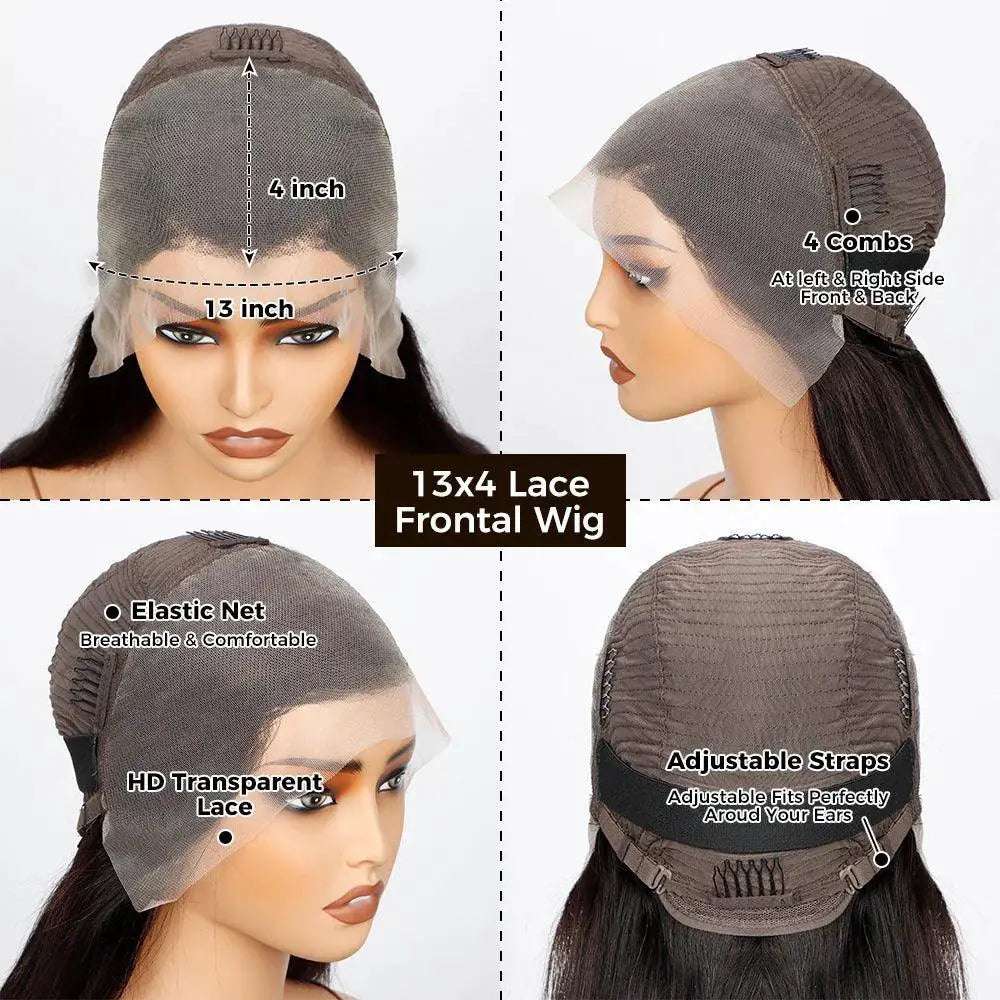 30 Inch 200 Density Bone Straight Lace Front Wig Brazilian