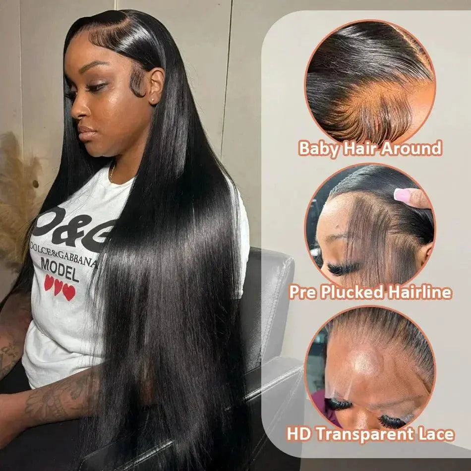 30 Inch 200 Density Bone Straight Lace Front Wig Brazilian