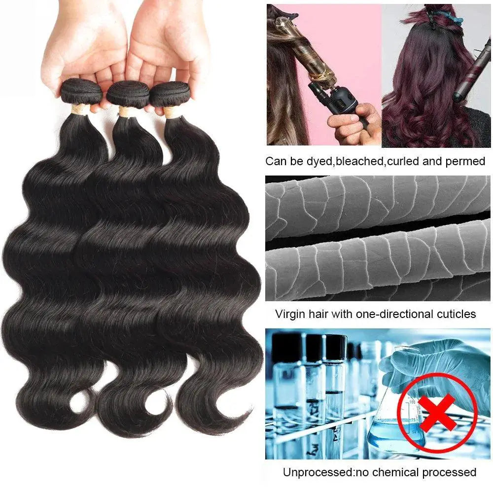 30 Inch Brazilian Body Wave Lace Hair Bundle Set Remy