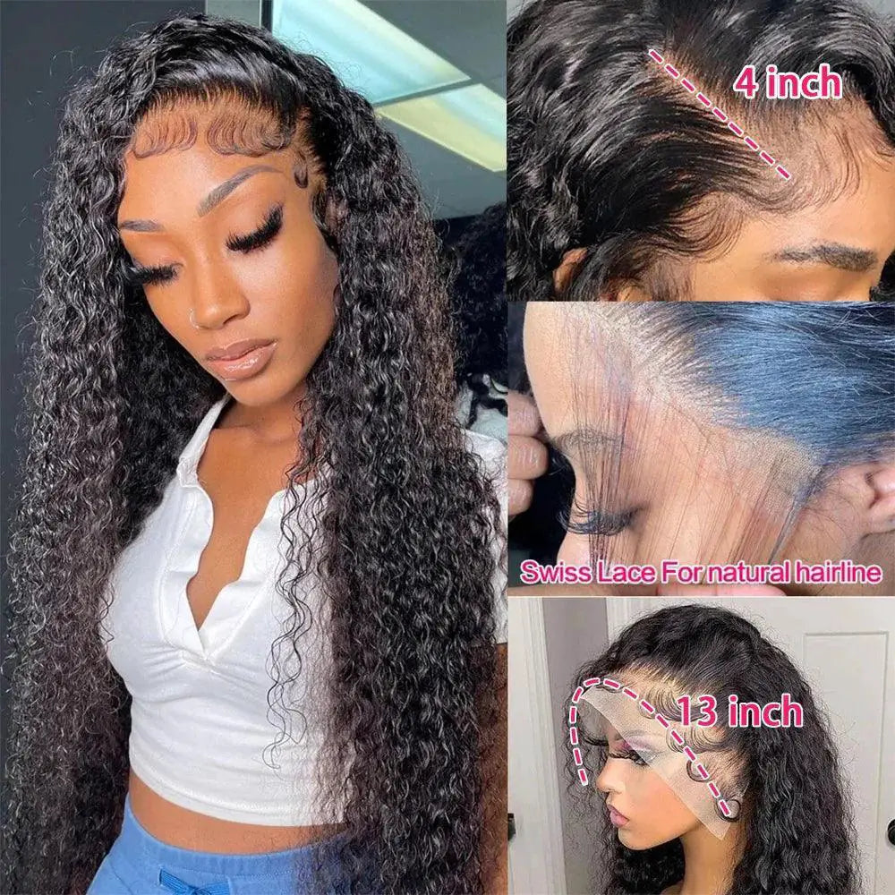 30 Inch Brazilian Deep Wave Lace Front Wig Remy Hair