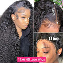 30-Inch Deep Curly Glueless Brazilian Water Wave Wig YAWAWE