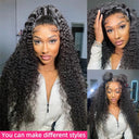 30-Inch Deep Curly Glueless Brazilian Water Wave Wig YAWAWE