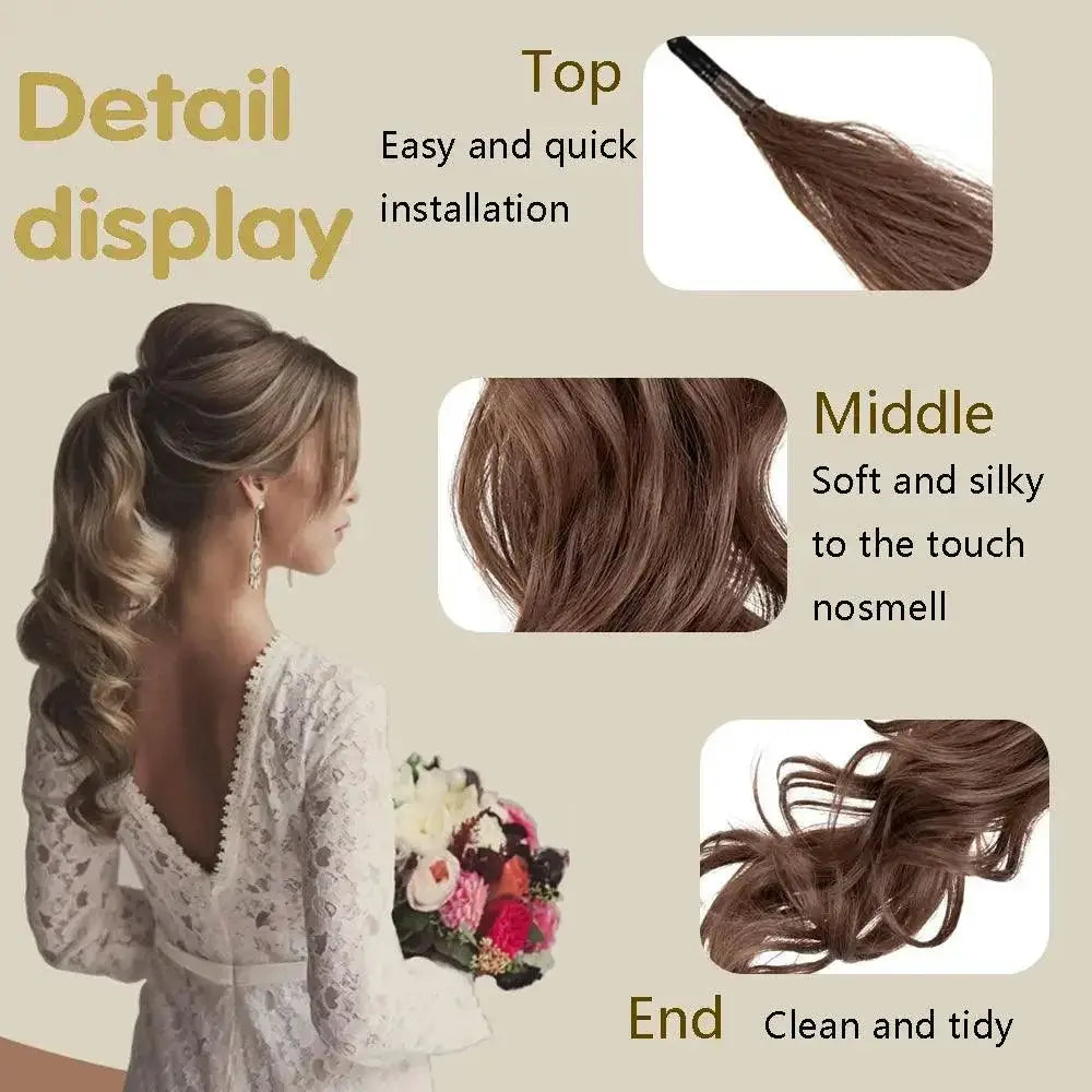 30 Inch Long Wavy Synthetic Ponytail Extension For Women