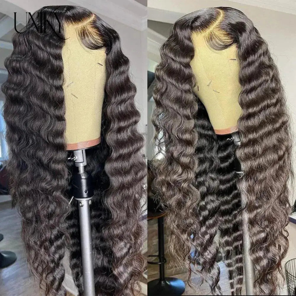 30 Inch Remy Human Hair Deep Curly Lace Front Wig Bundle
