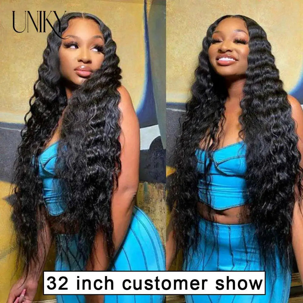 30 Inch Remy Human Hair Deep Curly Lace Front Wig Bundle