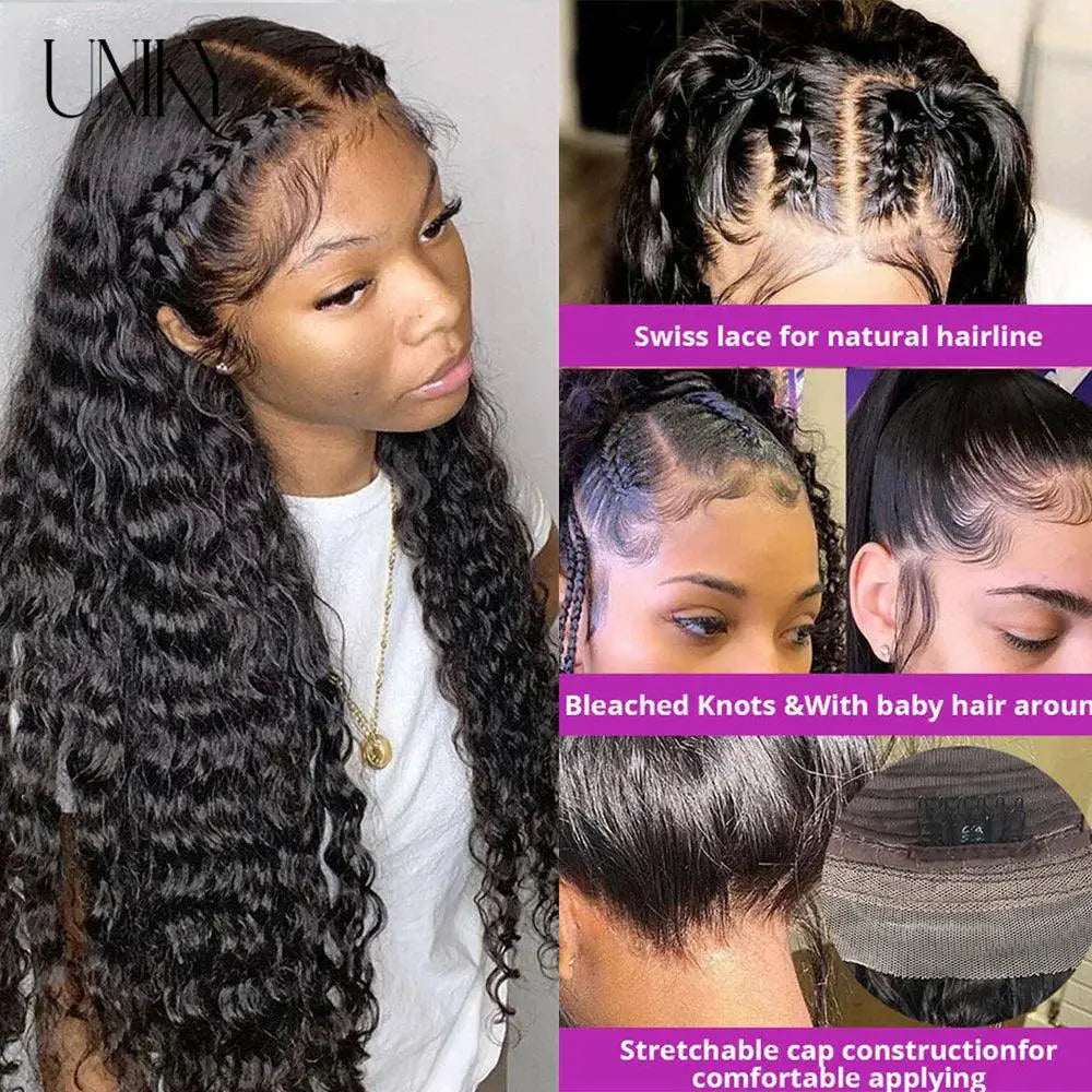 30 Inch Remy Human Hair Deep Curly Lace Front Wig Bundle