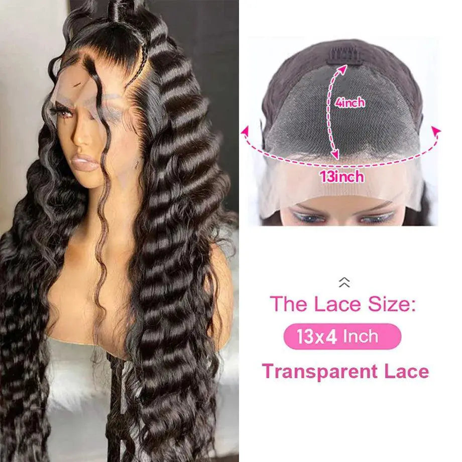 30 Inch Remy Human Hair Deep Curly Lace Front Wig Bundle