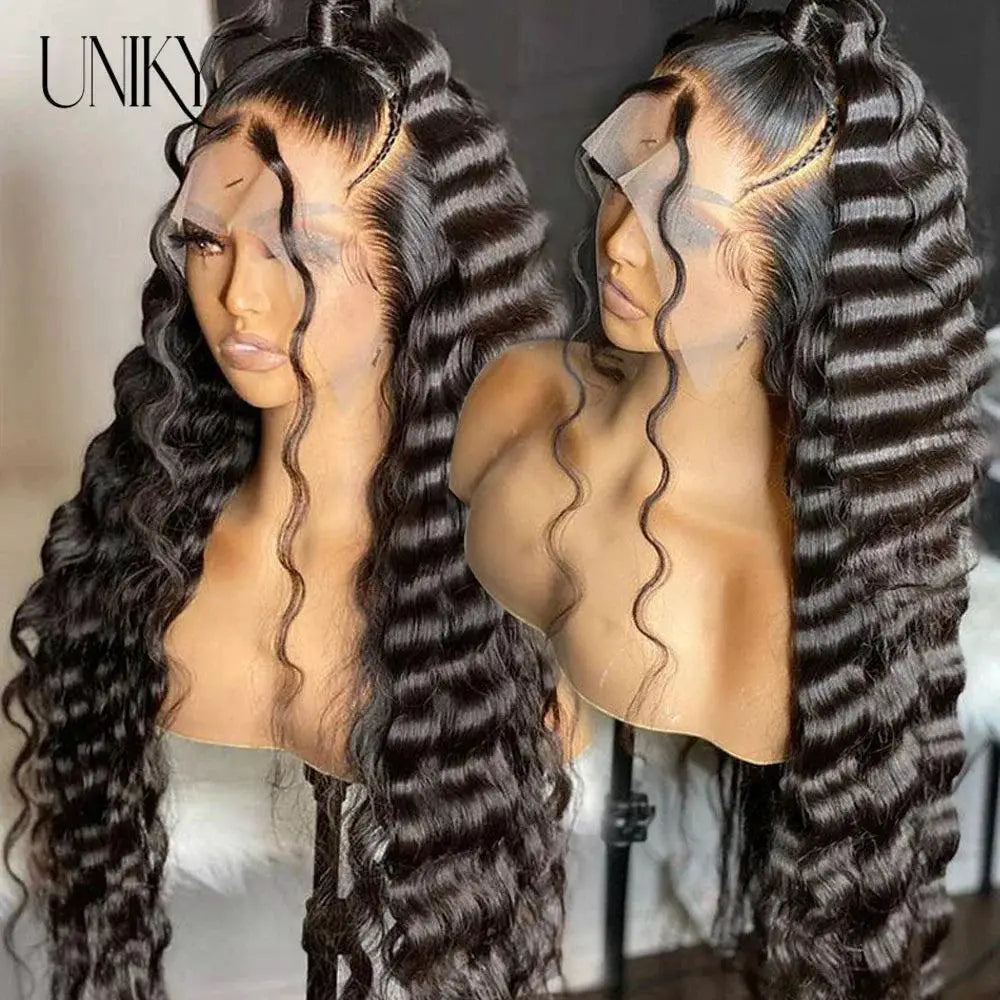 30 Inch Remy Human Hair Deep Curly Lace Front Wig Bundle
