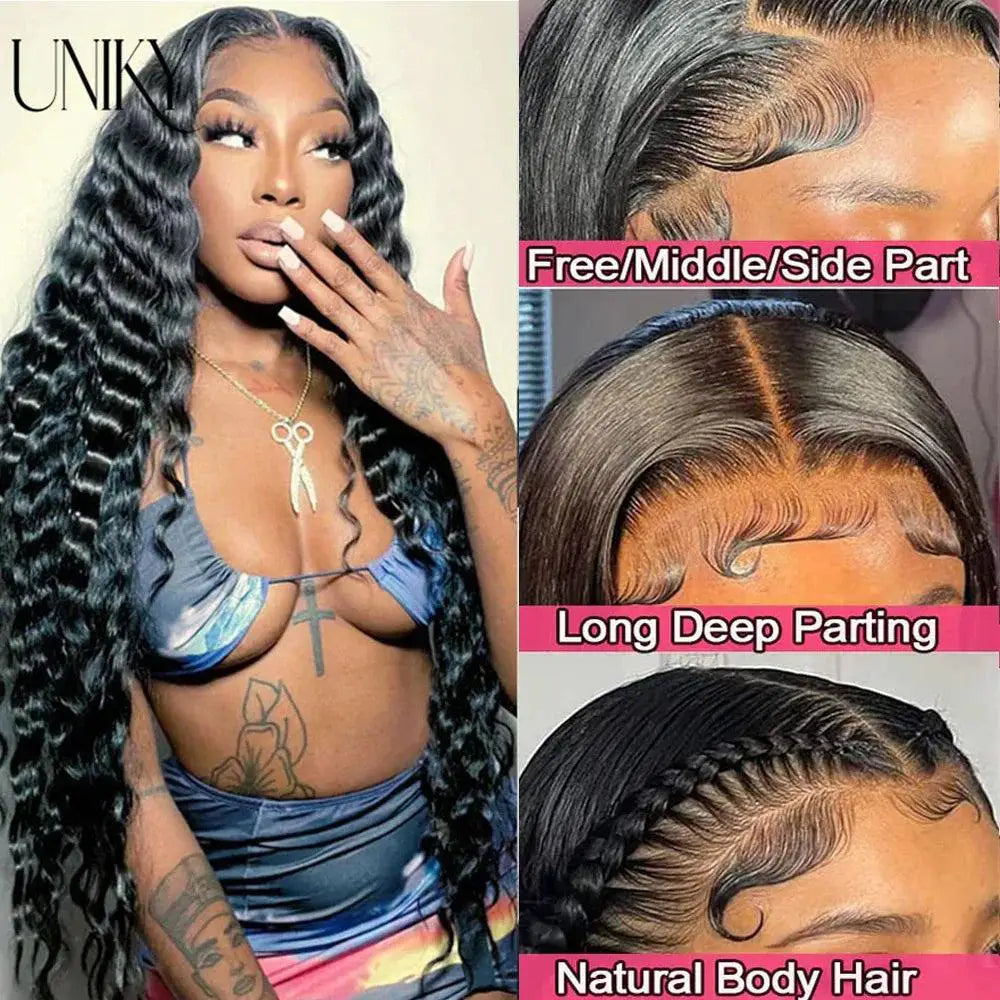 30 Inch Remy Human Hair Deep Curly Lace Front Wig Bundle