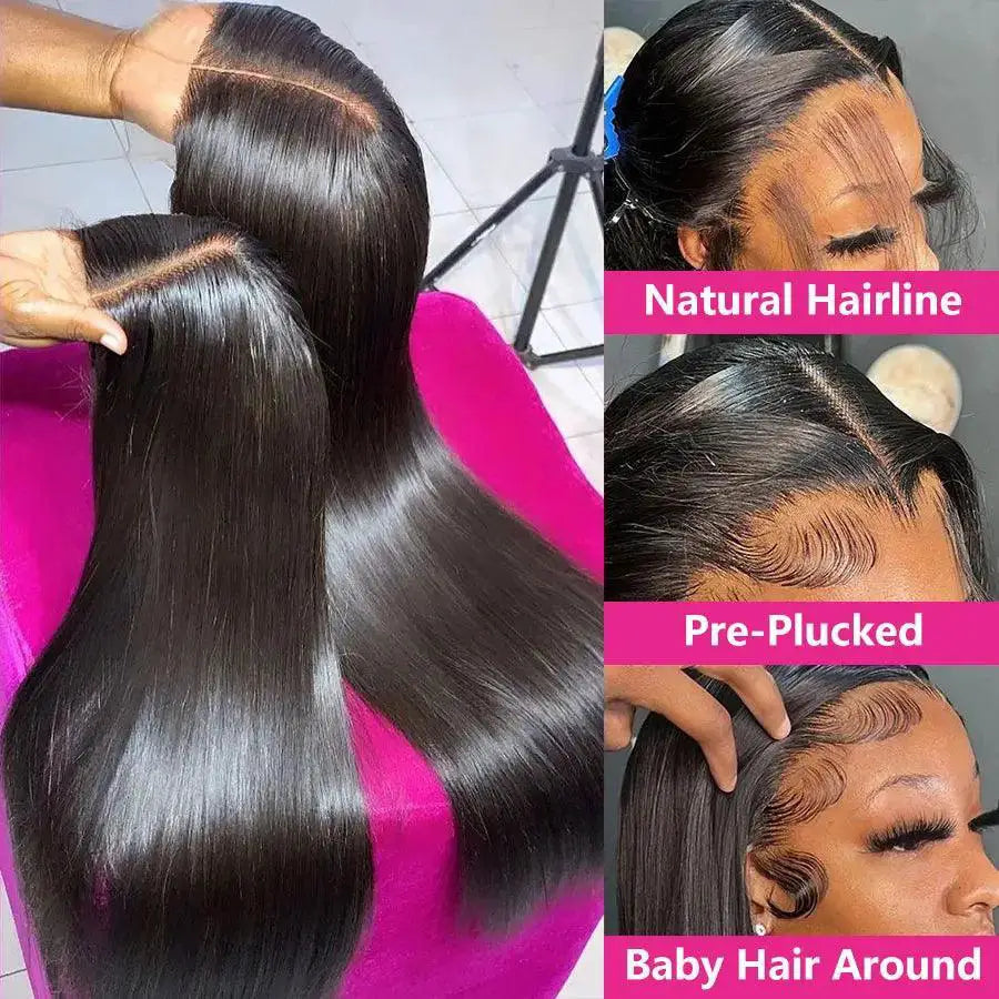 30 - Inch Straight 100 Percent Remy Human Hair Lace Front Wig