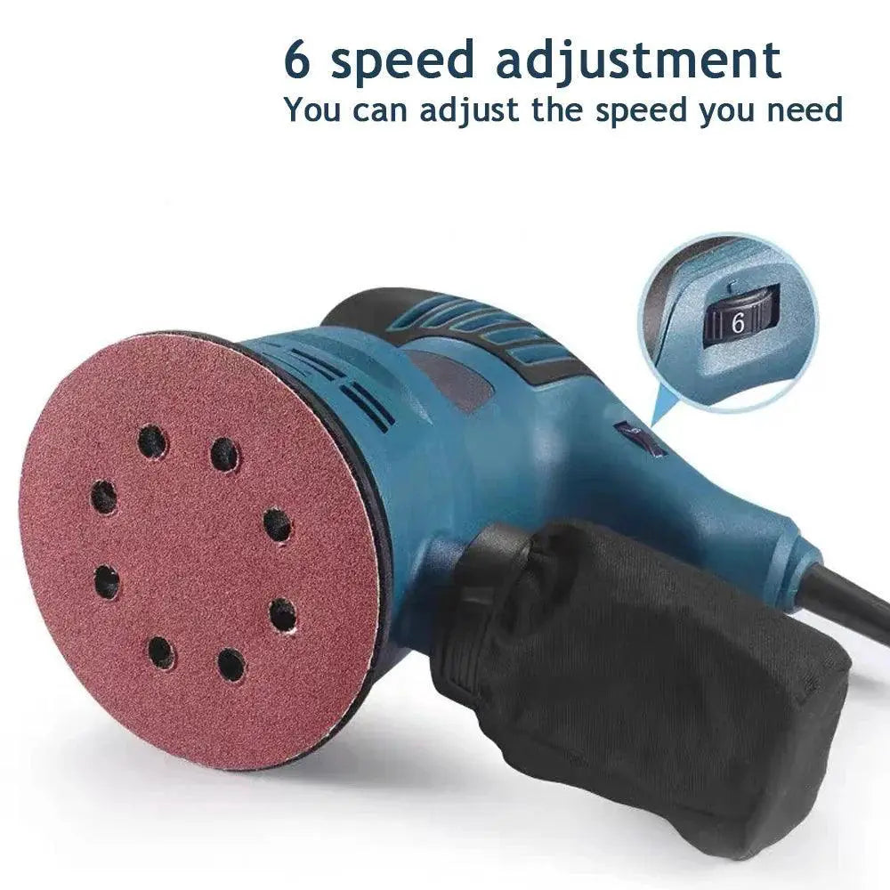 300W Electric Eccentric Sander 6 Gears 5 Inch Dust Box