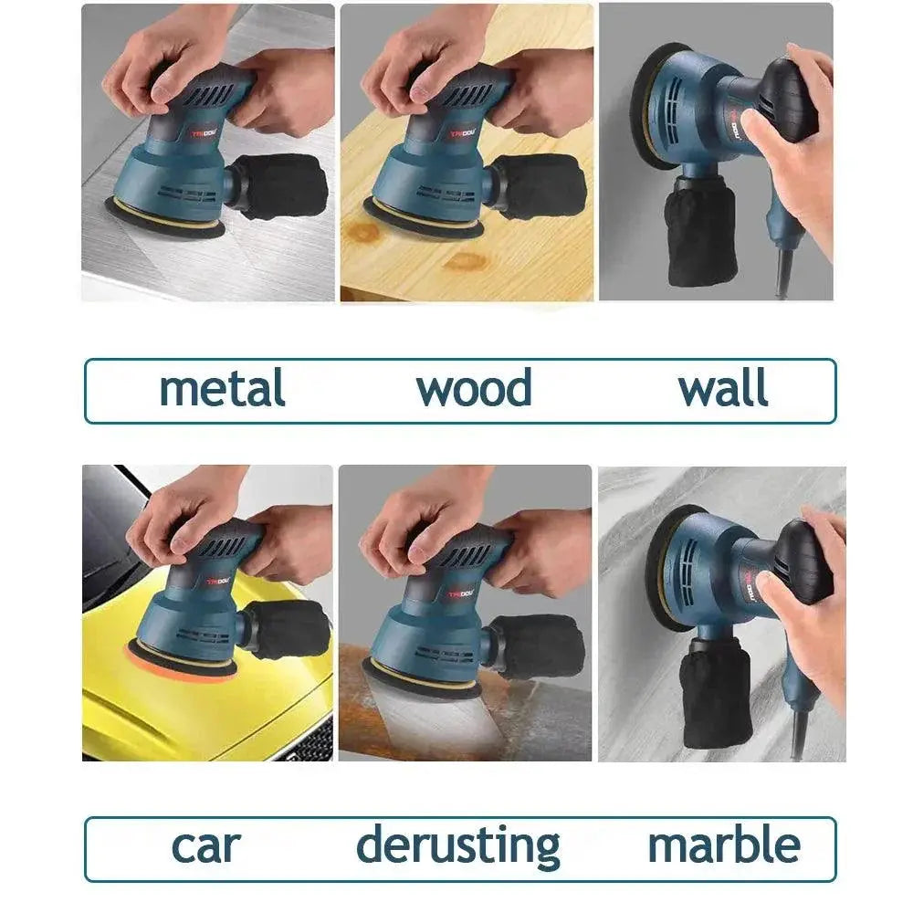 300W Electric Eccentric Sander 6 Gears 5 Inch Dust Box