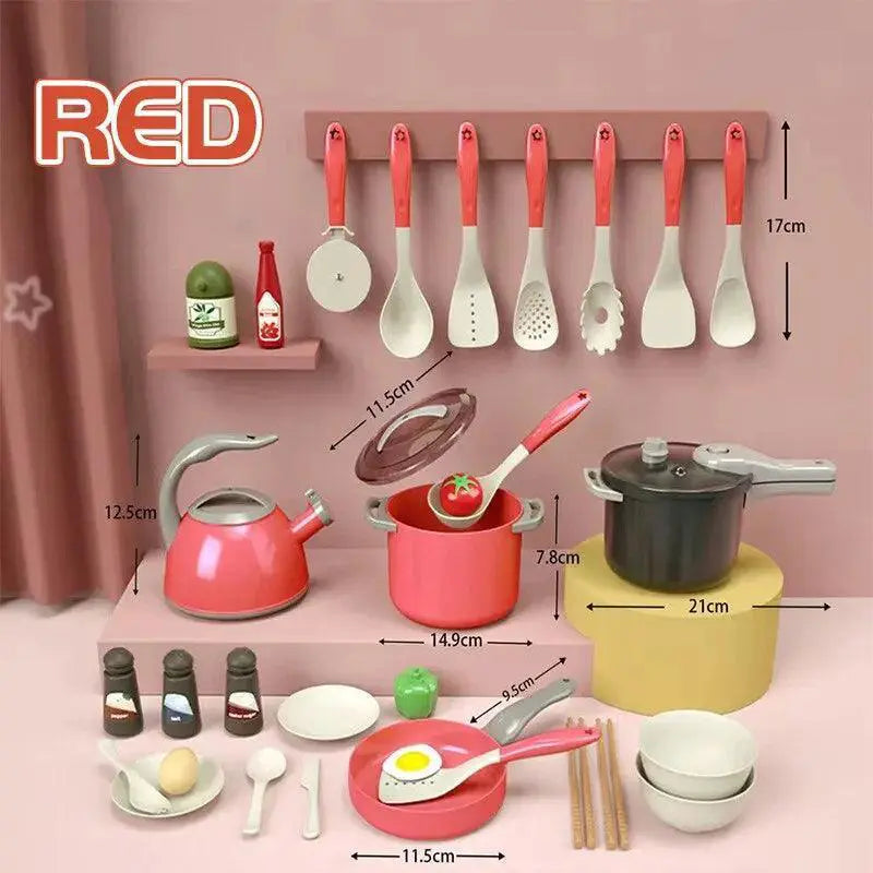 32 Piece Kids Cooking Playset For Kitchen Fun Imagination