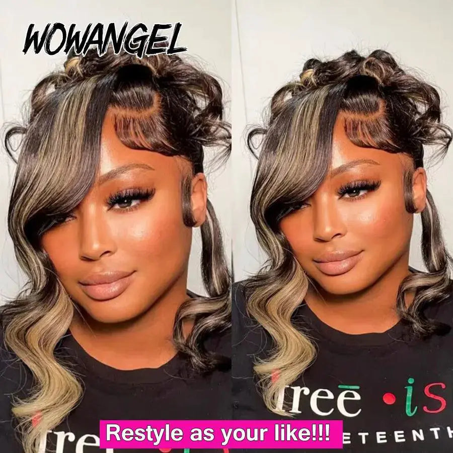 34 - Inch 1B27 Highlight Human Hair Wig 13x6 HD Lace Frontal