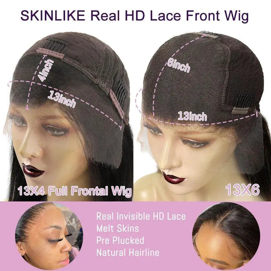 34 - Inch 1B27 Highlight Human Hair Wig 13x6 HD Lace Frontal