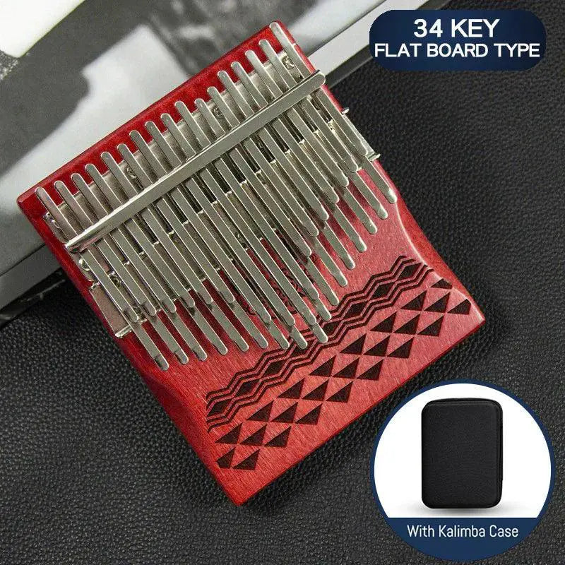 34 Key Kalimba Chromatic Solid Wood Thumb Piano Starter