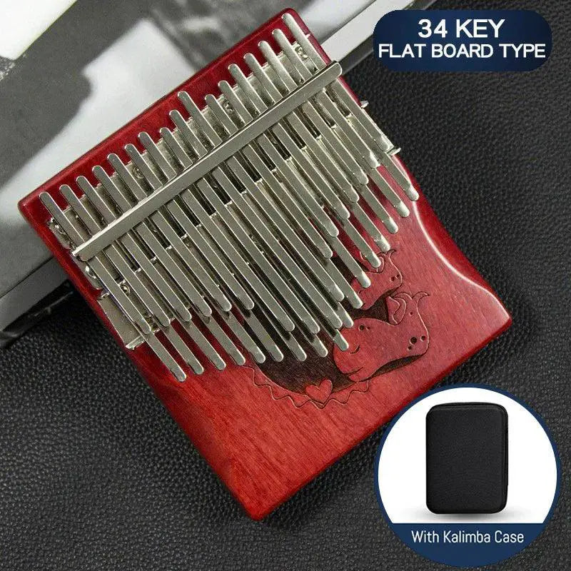 34 Key Kalimba Chromatic Solid Wood Thumb Piano Starter