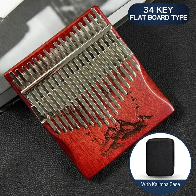 34 Key Kalimba Chromatic Solid Wood Thumb Piano Starter