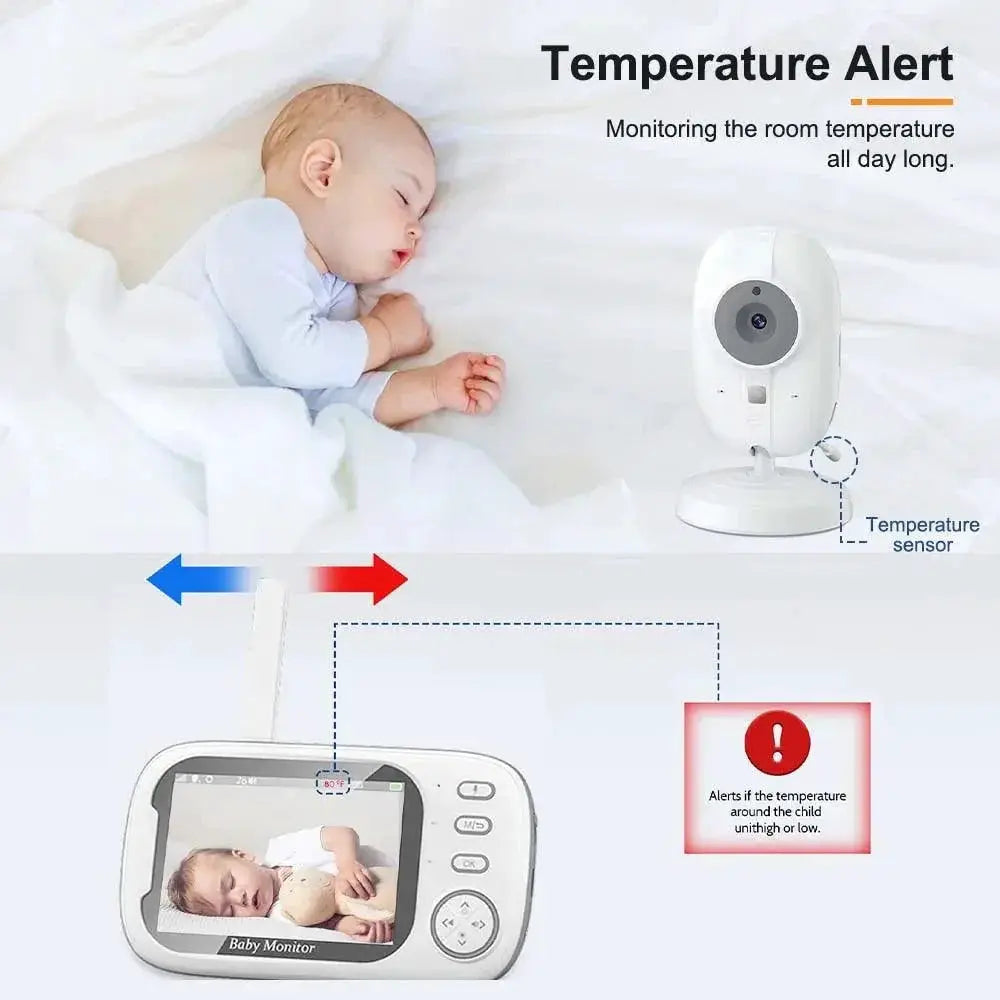 3.5 Inch Baby Monitor With Two Way Audio And Night Vision