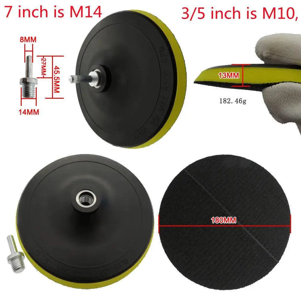 3 5 7 Inch Car Polishing Disc 8Pcs Set Self Adhesive Pads