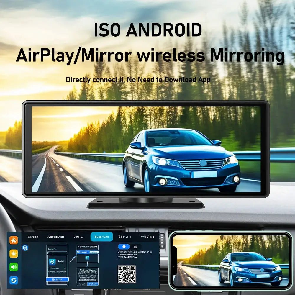 360 Dash Cam for CarPlay with 4K Front