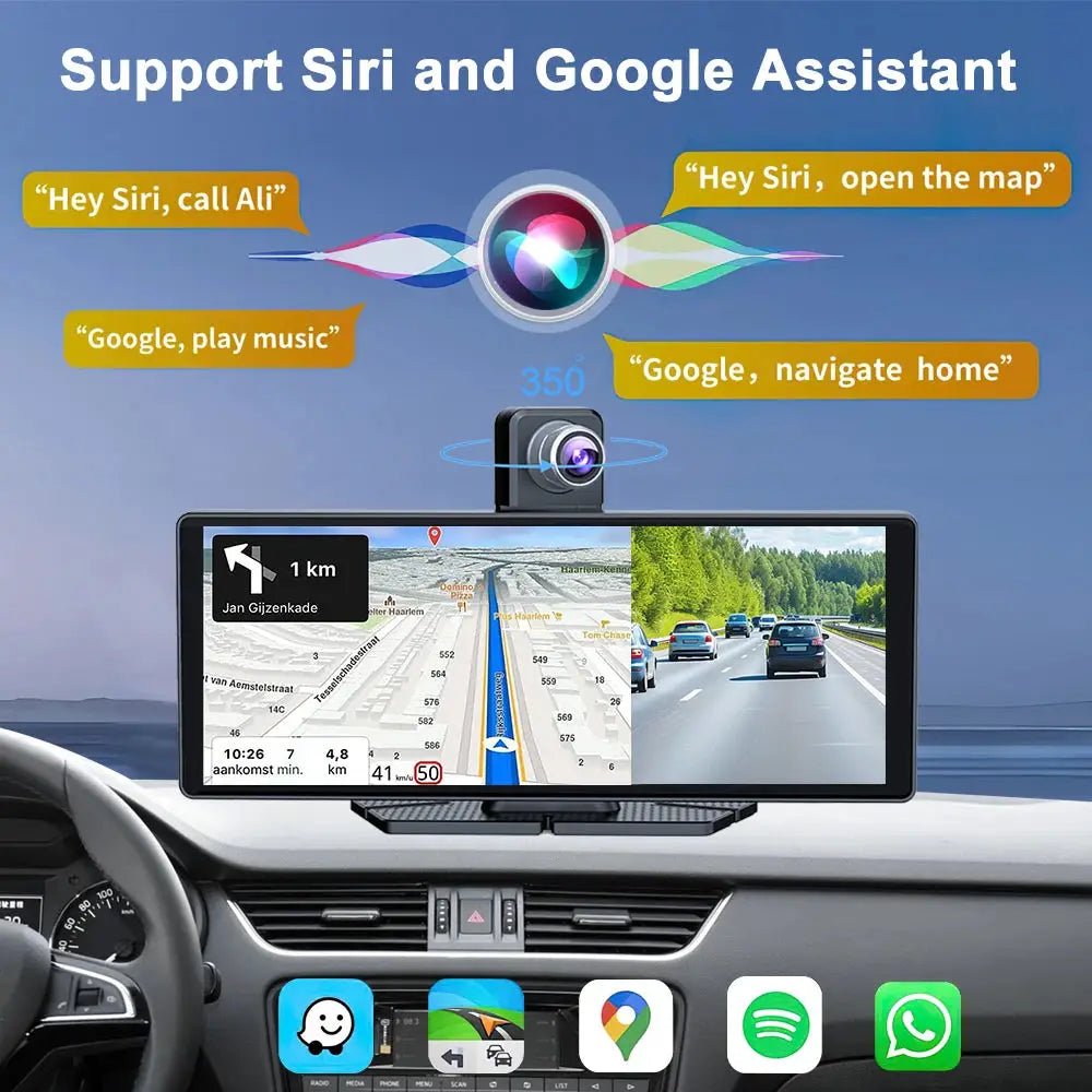 360 Dash Cam for CarPlay with 4K Front