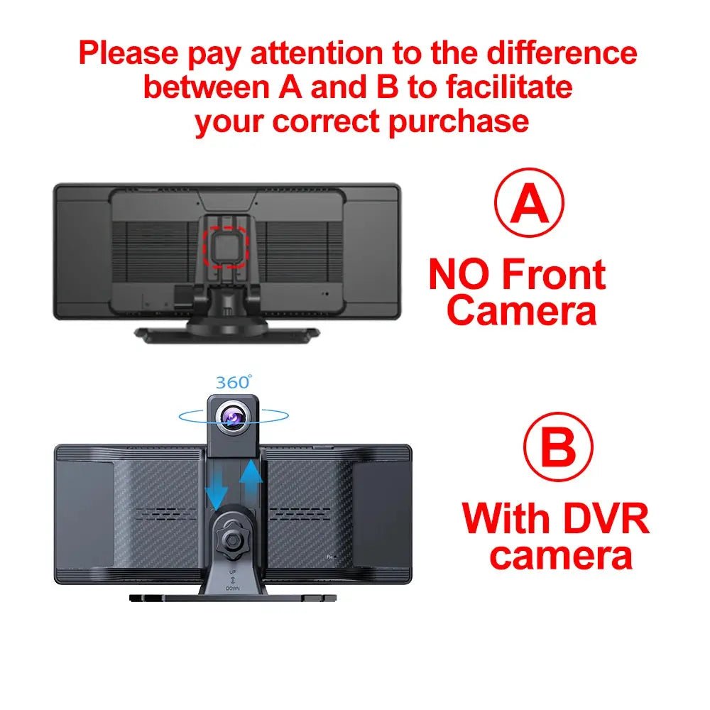 360 Dash Cam for CarPlay with 4K Front