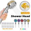 360 Degrees Rotation Turbo Fan Shower Head High Pressure